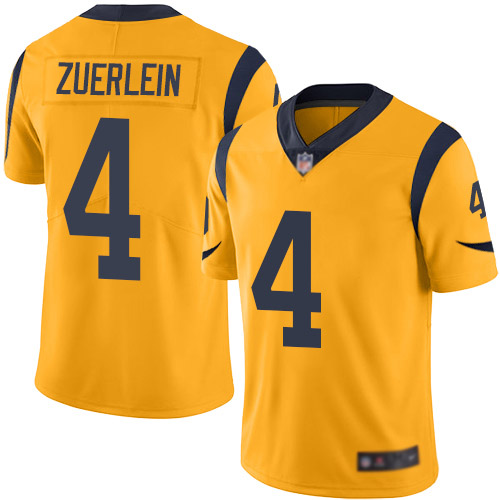 Los Angeles Rams Limited Gold Men Greg Zuerlein Jersey NFL Football 4 Rush Vapor Untouchable